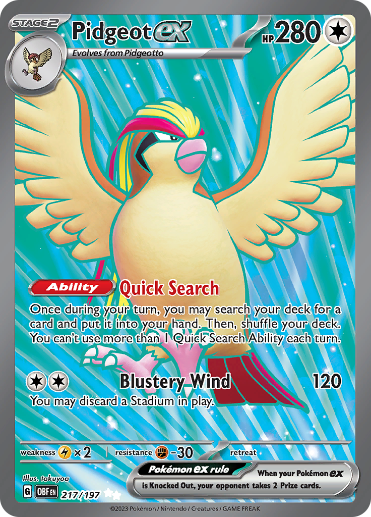 Pidgeot ex (217/197) [Scarlet & Violet: Obsidian Flames] | Silver Goblin