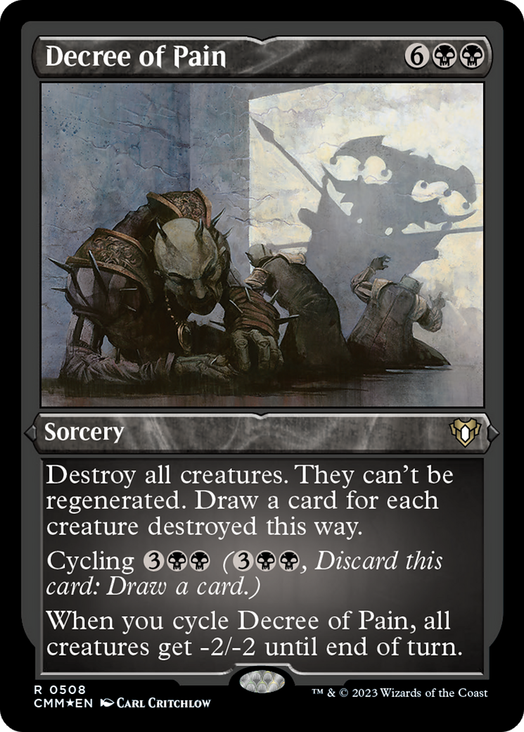 Decree of Pain (Foil Etched) [Commander Masters] | Silver Goblin