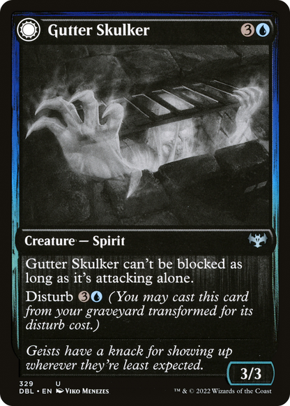 Gutter Skulker // Gutter Shortcut (329) Foil - Innistrad: Double Feature