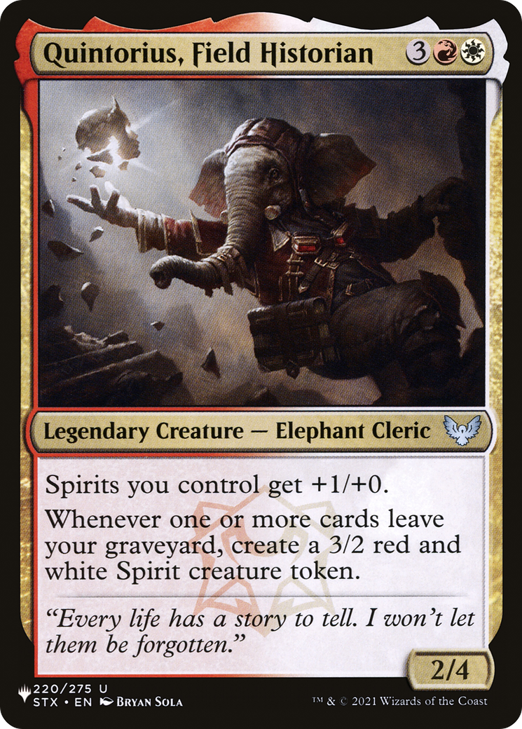 Quintorius, Field Historian (STX-220) - The List