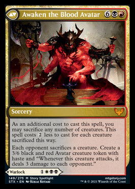 Extus, Oriq Overlord // Awaken the Blood Avatar (149) Foil - Strixhaven: School of Mages