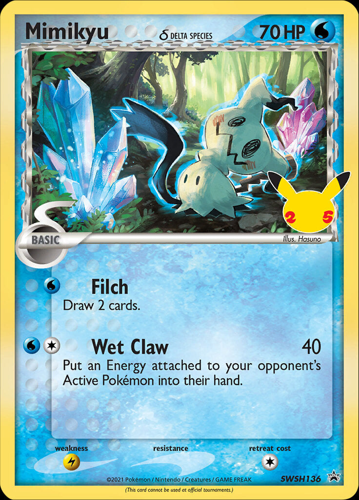 Mimikyu (SWSH136) (Delta Species) (Celebrations) [Sword & Shield: Black Star Promos] | Silver Goblin