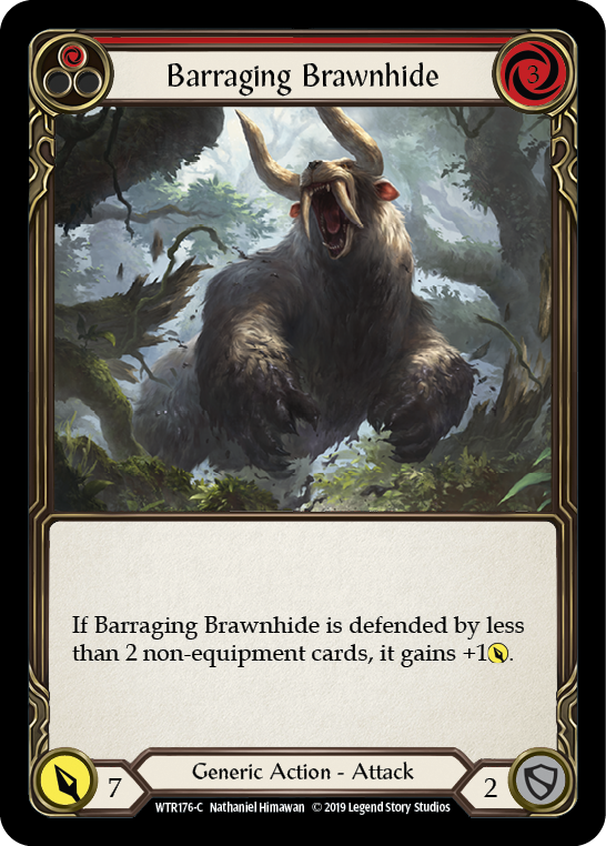 Barraging Brawnhide (Red) [WTR176-C] (Welcome to Rathe)  Alpha Print Normal | Silver Goblin