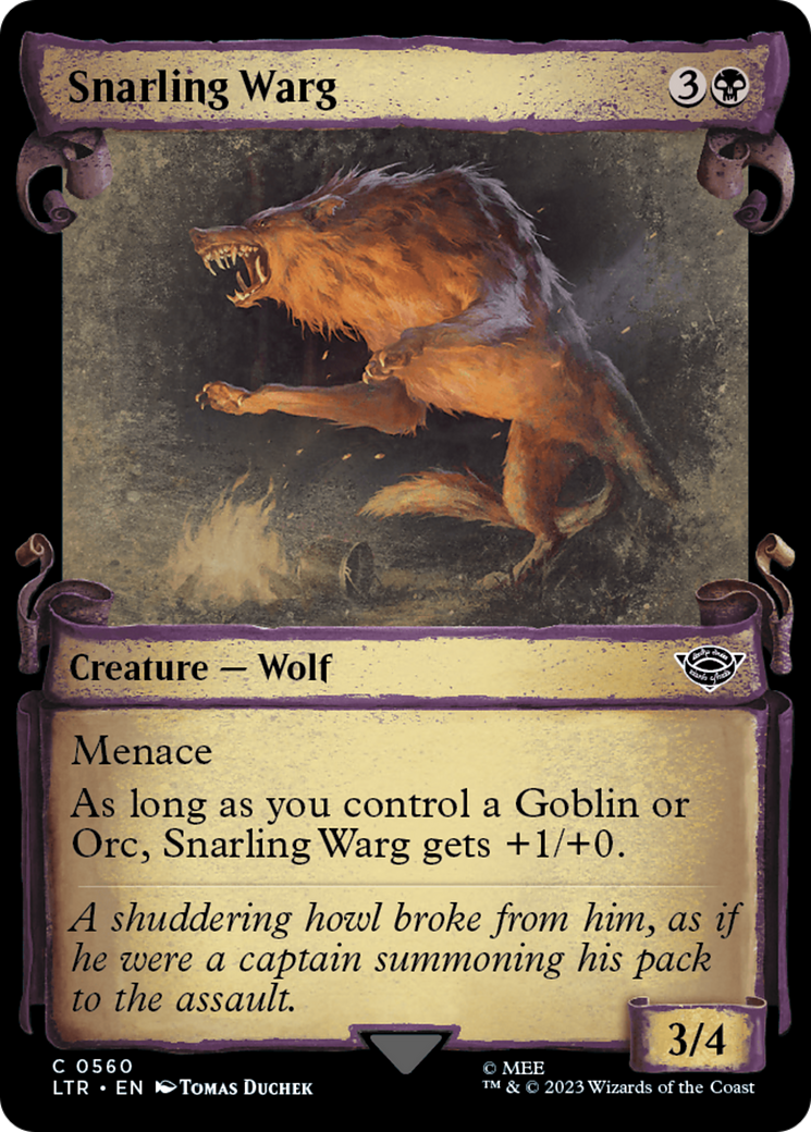 Snarling Warg (Showcase Scrolls) (Showcase) (560) Foil - The Lord of the Rings: Tales of Middle-earth