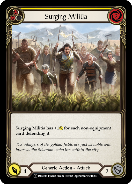 Surging Militia (Yellow) [U-MON288-RF] (Monarch Unlimited)  Unlimited Rainbow Foil | Silver Goblin