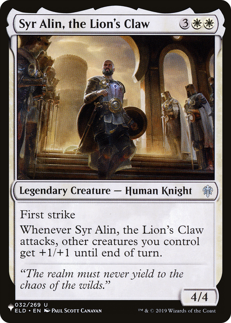 Syr Alin, the Lion's Claw [The List Reprints] | Silver Goblin