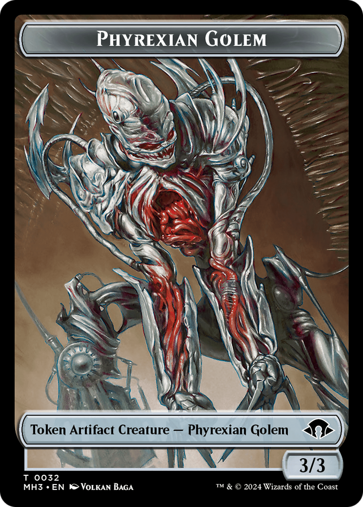 Phyrexian Germ // Phyrexian Golem Double-Sided Token [Modern Horizons 3 Tokens] | Silver Goblin