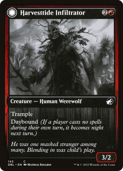 Harvesttide Infiltrator // Harvesttide Assailant (143) Foil - Innistrad: Double Feature