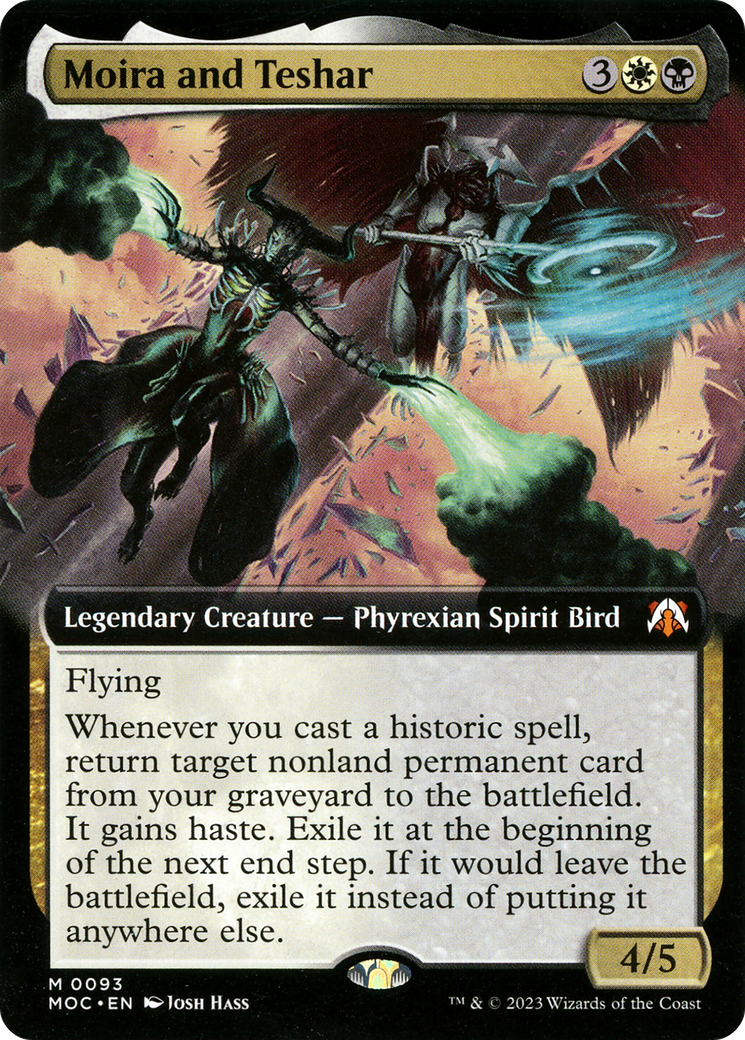 Moira and Teshar (Extended Art) (093) Foil - March of the Machine Commander