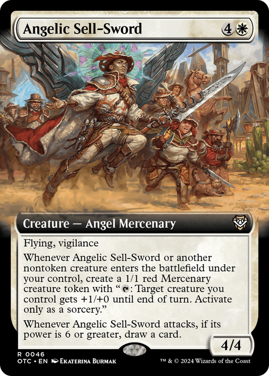 Angelic Sell-Sword (Extended Art) (046) - Outlaws of Thunder Junction Commander