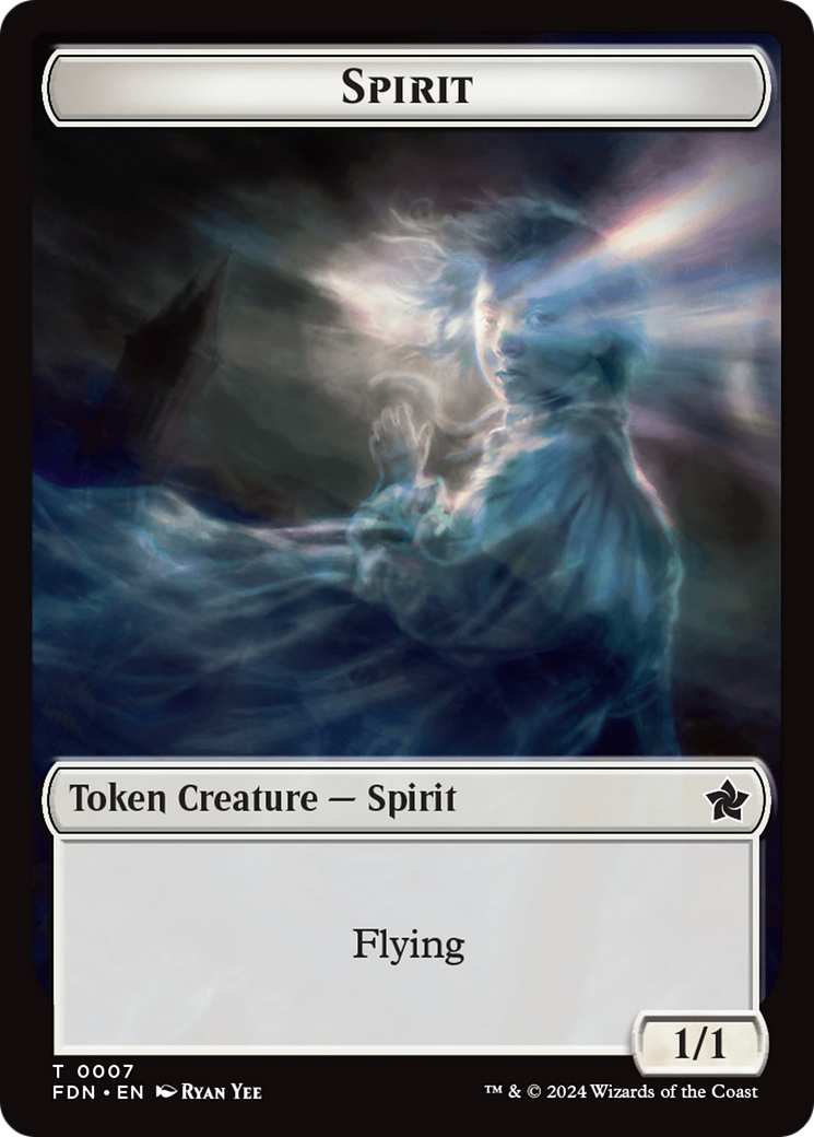 Spirit // Cat (0001) Doubled-Sided Token [Foundations Tokens] | Silver Goblin