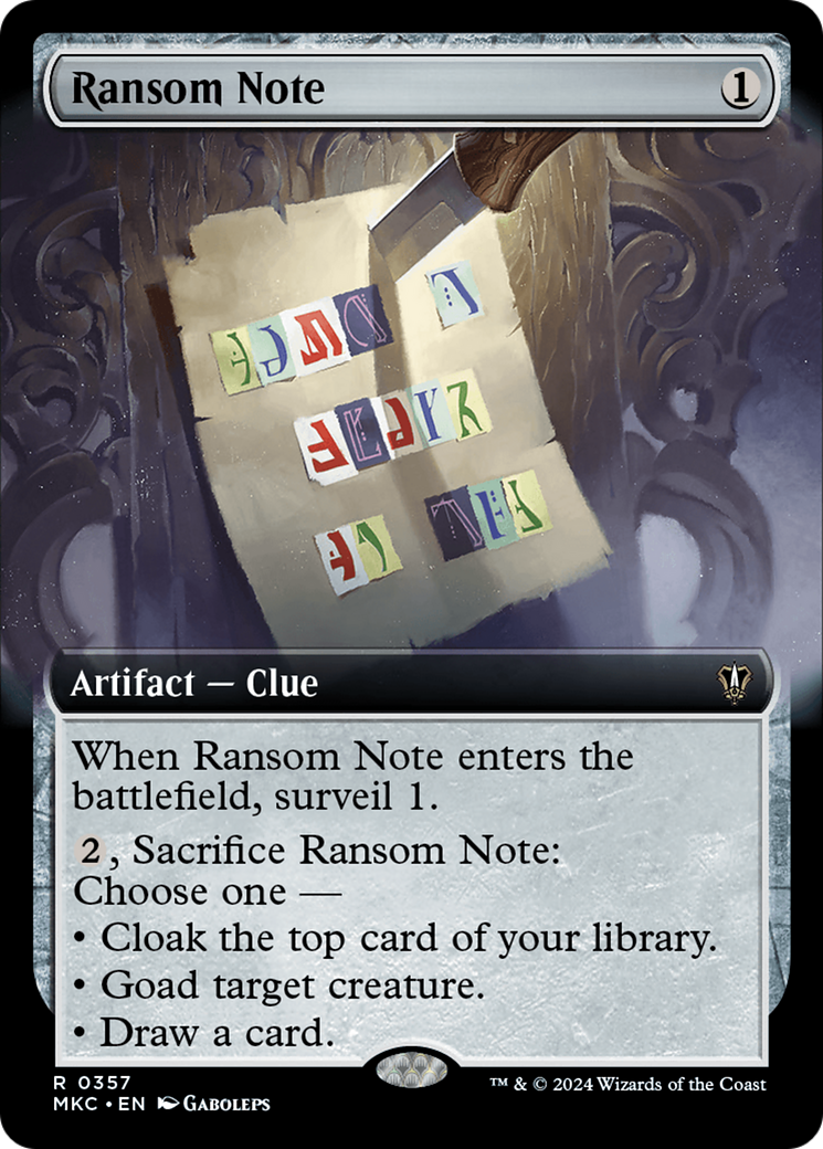 Ransom Note (Extended Art) (357) - Murders at Karlov Manor Commander