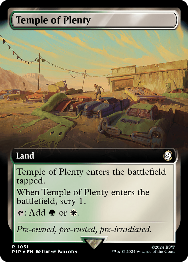 Temple of Plenty (Extended Art) (Surge Foil) [Fallout] | Silver Goblin