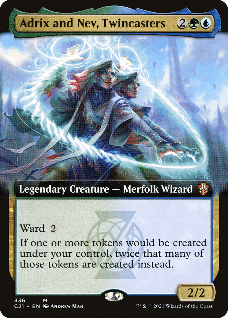 Adrix and Nev, Twincasters (Extended Art) [Commander 2021] | Silver Goblin