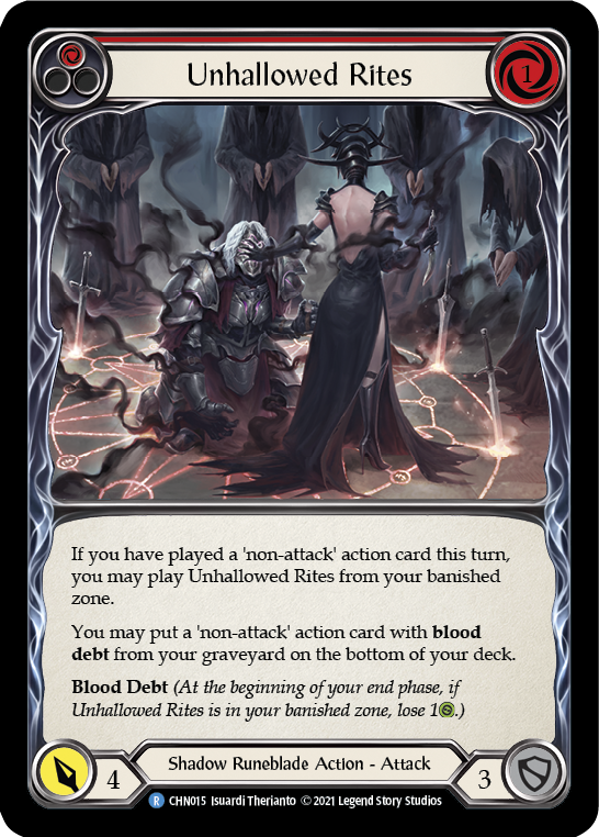 Unhallowed Rites (Red) [CHN015] (Monarch Chane Blitz Deck) | Silver Goblin