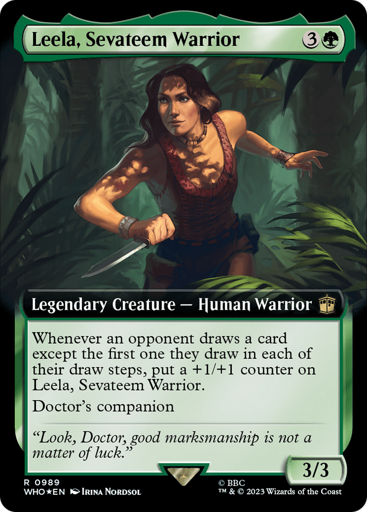 Leela, Sevateem Warrior (Extended Art) (Surge Foil) [Doctor Who] | Silver Goblin