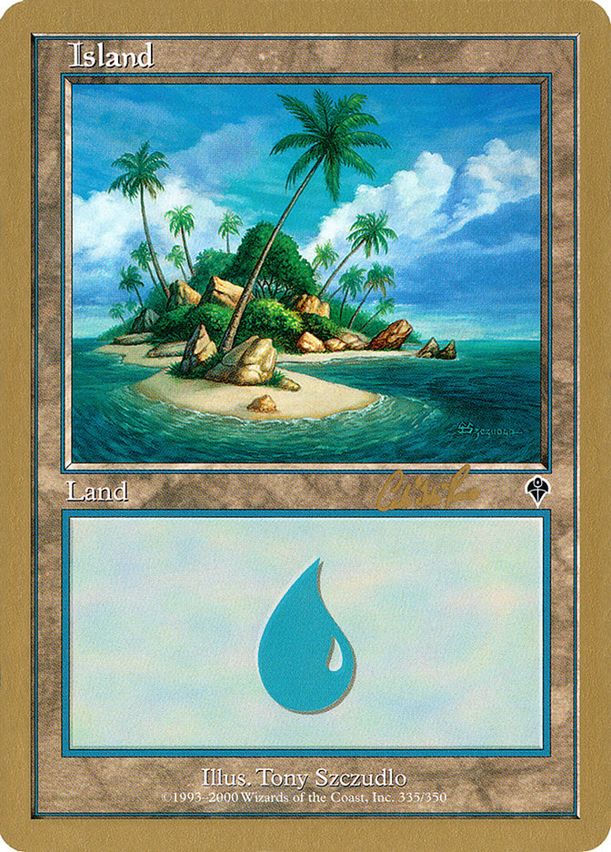 Island (cr335a) (Carlos Romao) [World Championship Decks 2002] | Silver Goblin