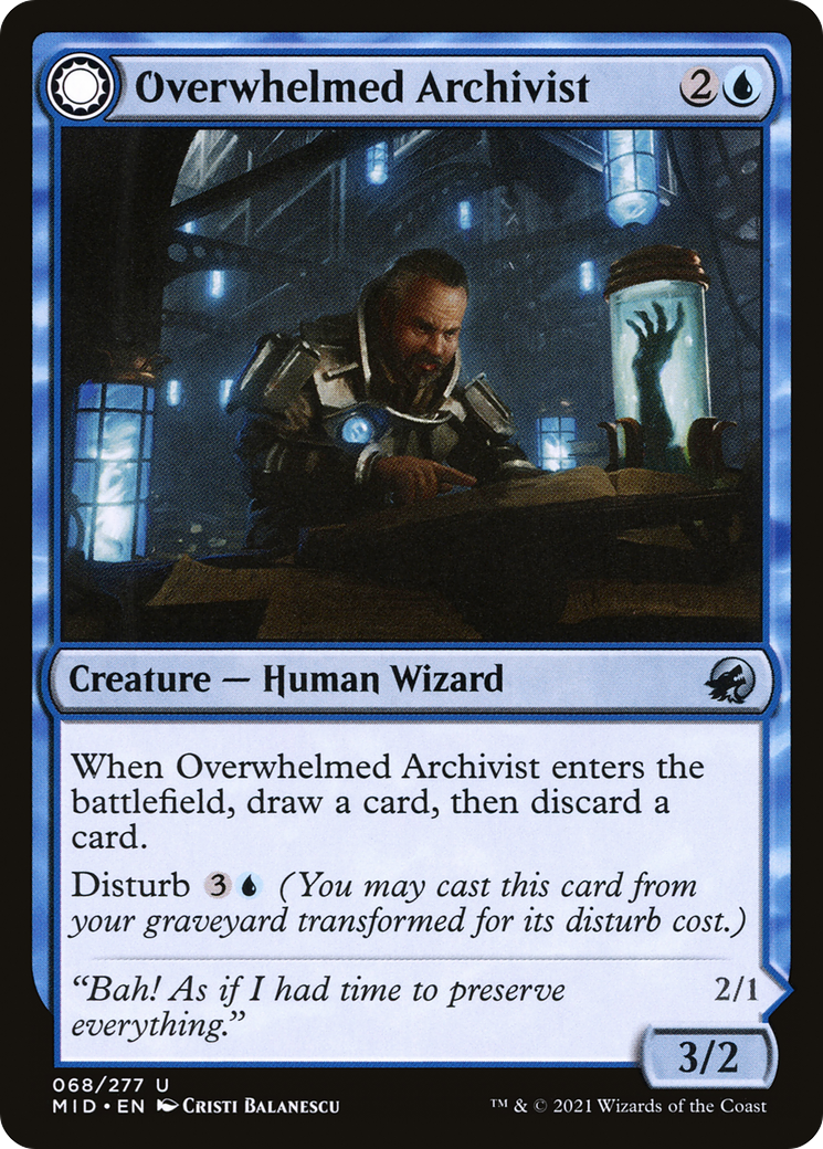 Overwhelmed Archivist // Archive Haunt (068) Foil - Innistrad: Midnight Hunt