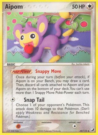 Aipom (34/115) (Stamped) [EX: Unseen Forces] | Silver Goblin