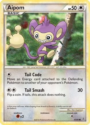 Aipom (43/95) [HeartGold & SoulSilver: Unleashed] Reverse Holofoil