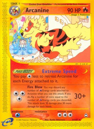 Arcanine (2/147) [Aquapolis] | Silver Goblin