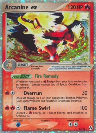 Arcanine ex (83) Holofoil - Legend Maker