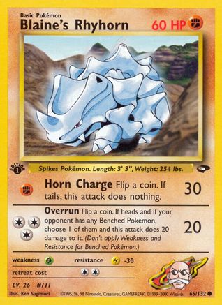 Blaine's Rhyhorn (65/132) [Gym Challenge Unlimited] | Silver Goblin