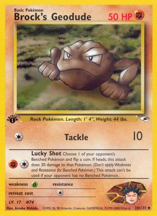 Brock's Geodude (38) (38) 1st Edition - Gym Heroes