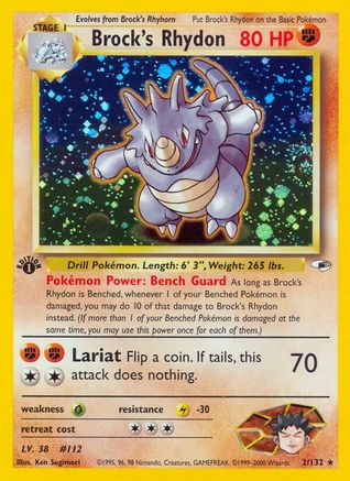 Brock's Rhydon 2/132 - Gym Heroes Unlimited Holofoil | Silver Goblin