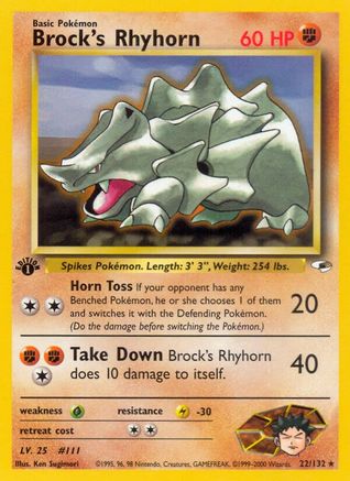 Brock's Rhyhorn (22/132) [Gym Heroes Unlimited] | Silver Goblin