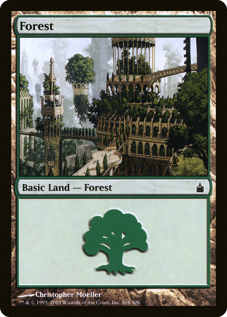 Forest (304) Foil - Ravnica: City of Guilds