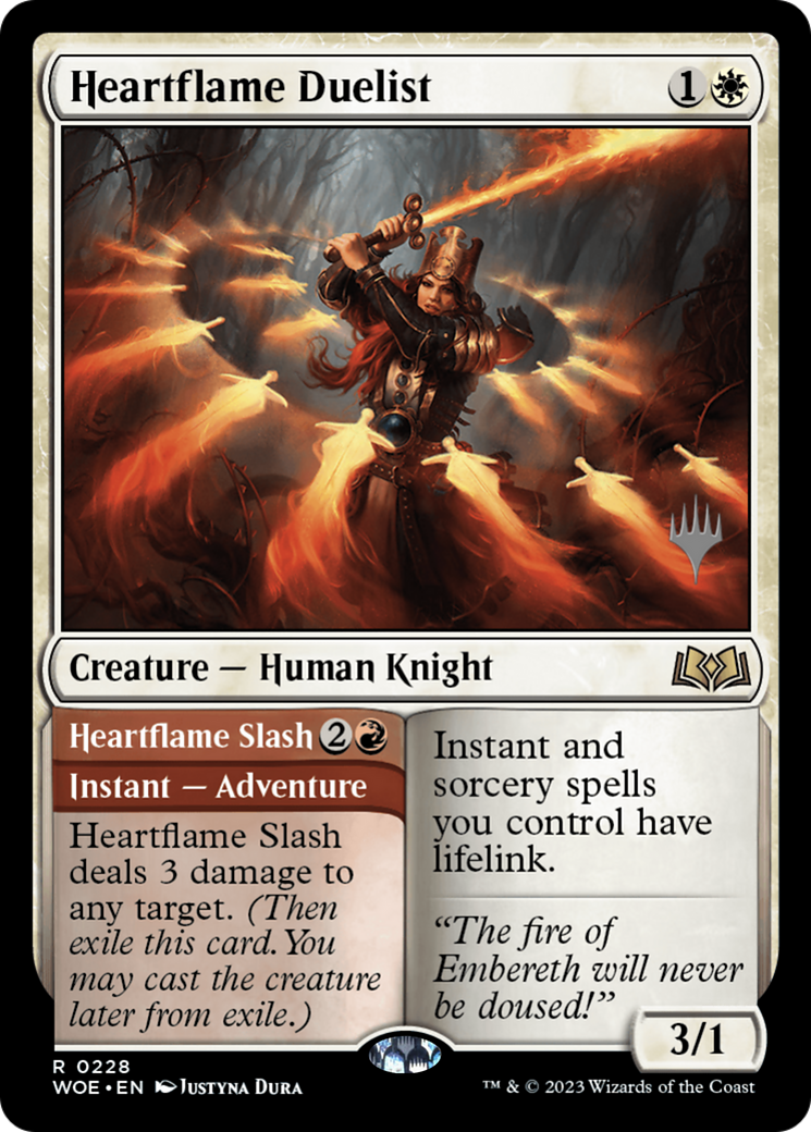 Heartflame Duelist // Heartflame Slash (228p) Foil - Wilds of Eldraine Promos