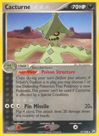 Cacturne (27/108) (Stamped) [EX: Power Keepers] | Silver Goblin