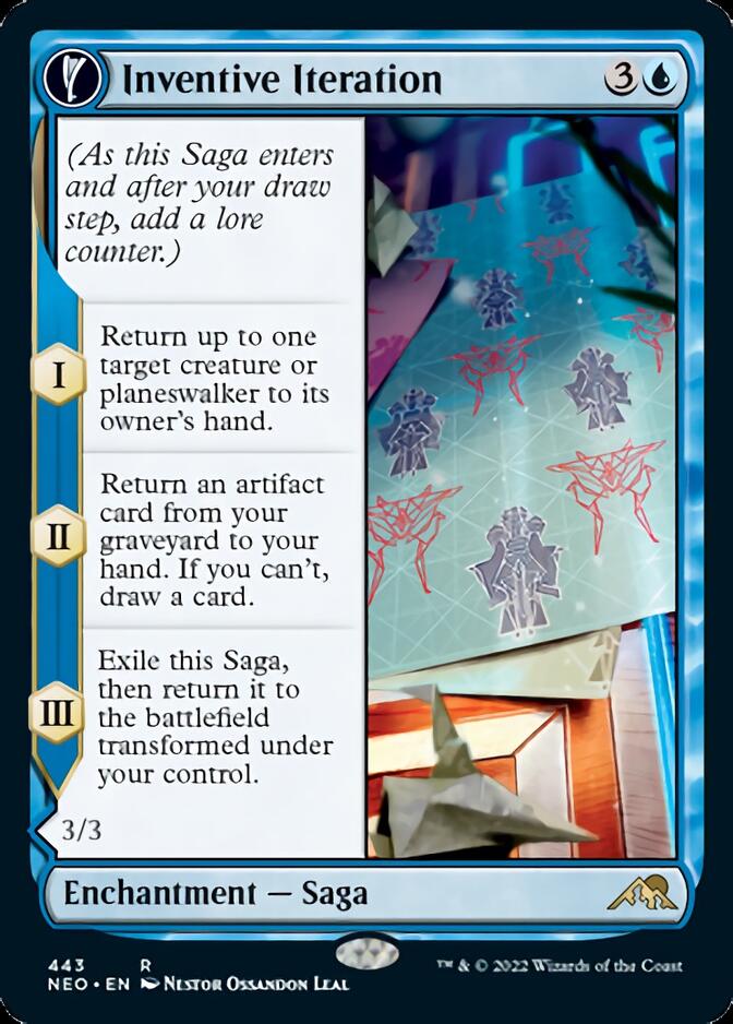Inventive Iteration // Living Breakthrough (Extended Art) (443) Foil - Kamigawa: Neon Dynasty