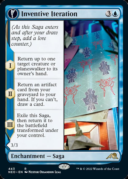 Inventive Iteration // Living Breakthrough (Extended Art) (443) Foil - Kamigawa: Neon Dynasty