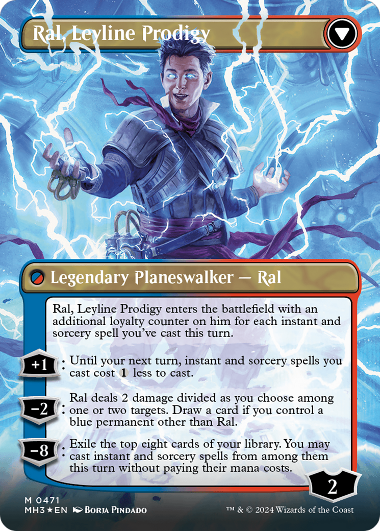 Ral, Monsoon Mage // Ral, Leyline Prodigy (Borderless) (Textured Foil) [Modern Horizons 3] | Silver Goblin