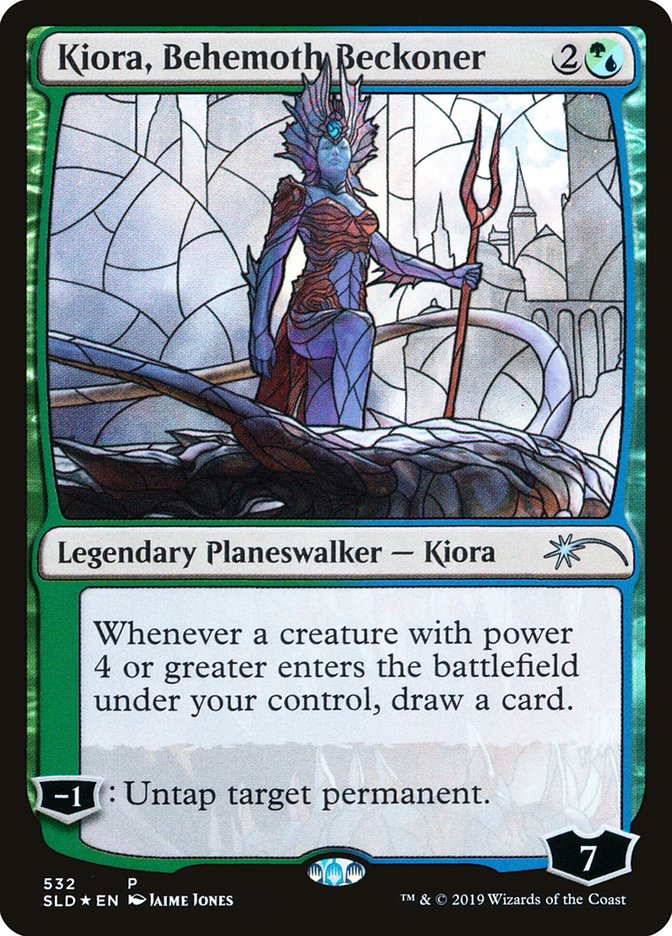 Kiora, Behemoth Beckoner (Stained Glass) [Secret Lair Drop Promos] | Silver Goblin