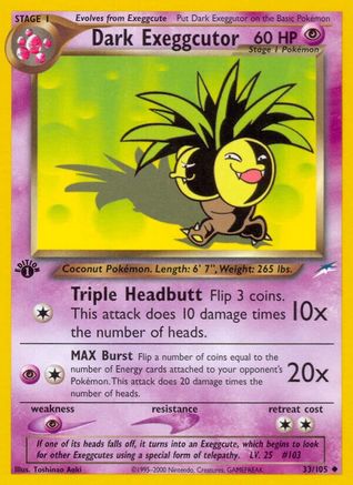 Dark Exeggutor (33/105) [Neo Destiny 1st Edition] | Silver Goblin