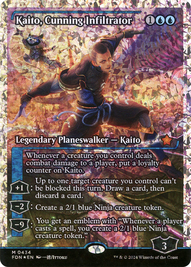 Kaito, Cunning Infiltrator (Showcase) (Frature Foil) [Foundations] | Silver Goblin