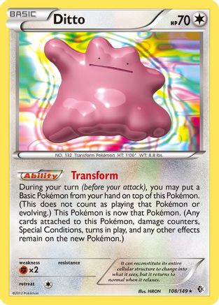 Ditto (108/149) [Black & White: Boundaries Crossed] Reverse Holofoil