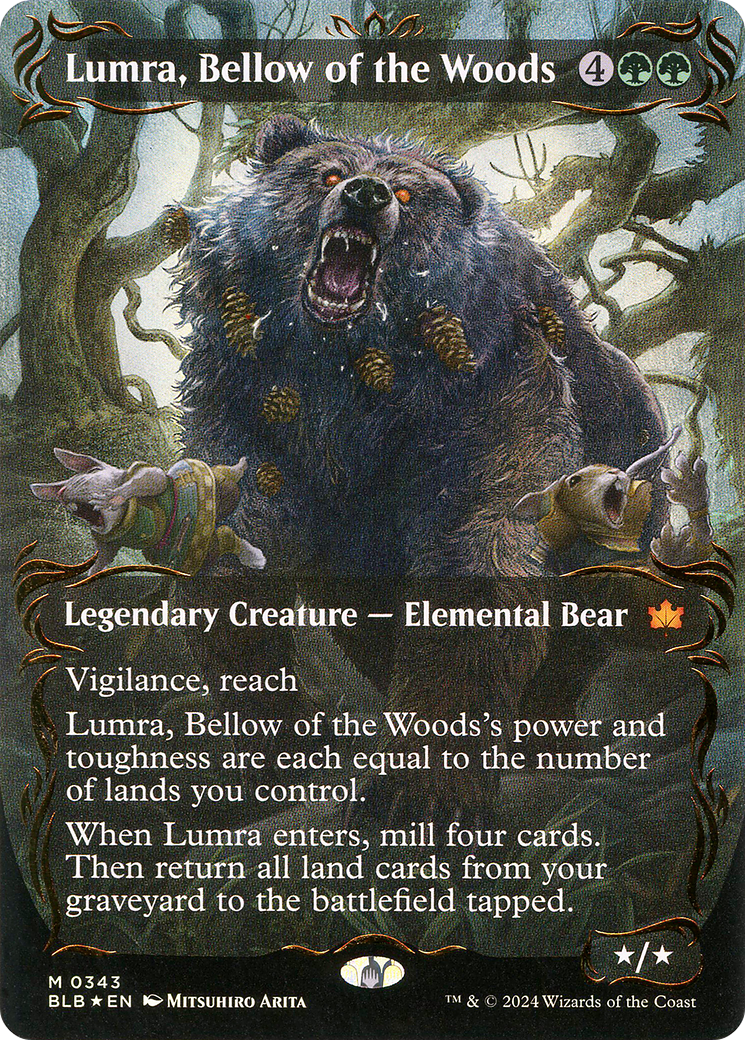 Lumra, Bellow of the Woods (Borderless) (Raised Foil) [Bloomburrow] | Silver Goblin