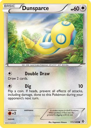 Dunsparce (111/149) [Black & White: Boundaries Crossed] Reverse Holofoil