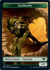 Saproling // Spirit (002) Double-Sided Token [Kamigawa: Neon Dynasty Commander Tokens] | Silver Goblin