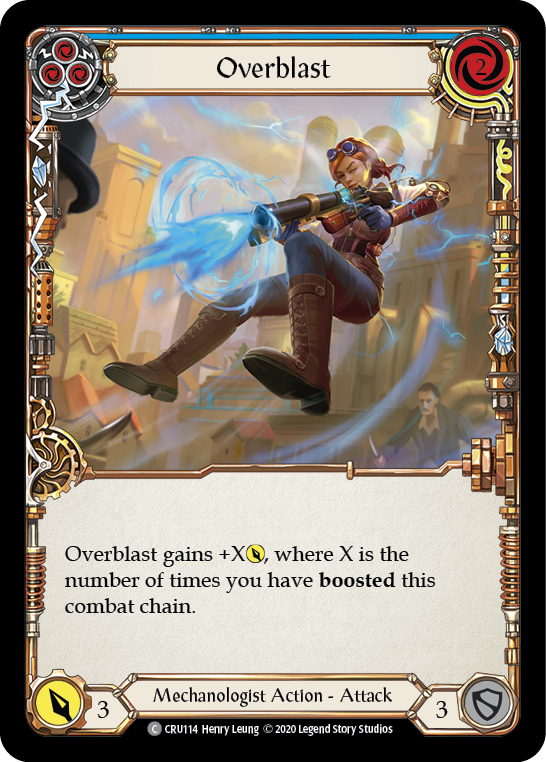 Overblast (Blue) [CRU114] (Crucible of War)  1st Edition Rainbow Foil | Silver Goblin