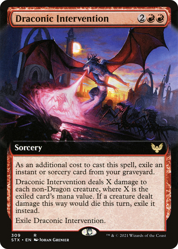 Draconic Intervention (Extended Art) (309) Foil - Strixhaven: School of Mages
