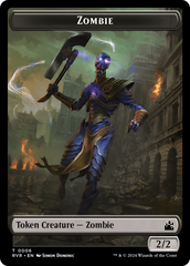 Elf Knight // Zombie Double-Sided Token [Ravnica Remastered Tokens] | Silver Goblin