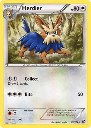 Herdier (82/114) [Black & White: Base Set] Reverse Holofoil
