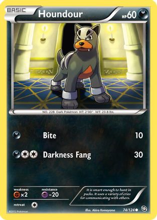 Houndour (74/124) [Black & White: Dragons Exalted] Reverse Holofoil