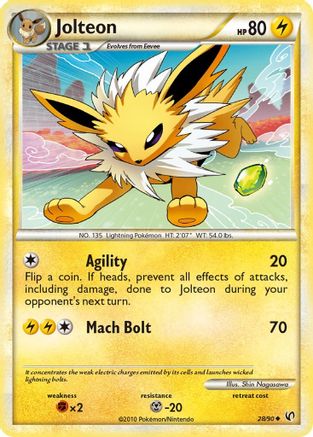 Jolteon (28/90) [HeartGold & SoulSilver: Undaunted] Reverse Holofoil