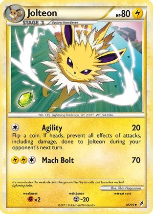 Jolteon (45/95) [HeartGold & SoulSilver: Call of Legends] Reverse Holofoil